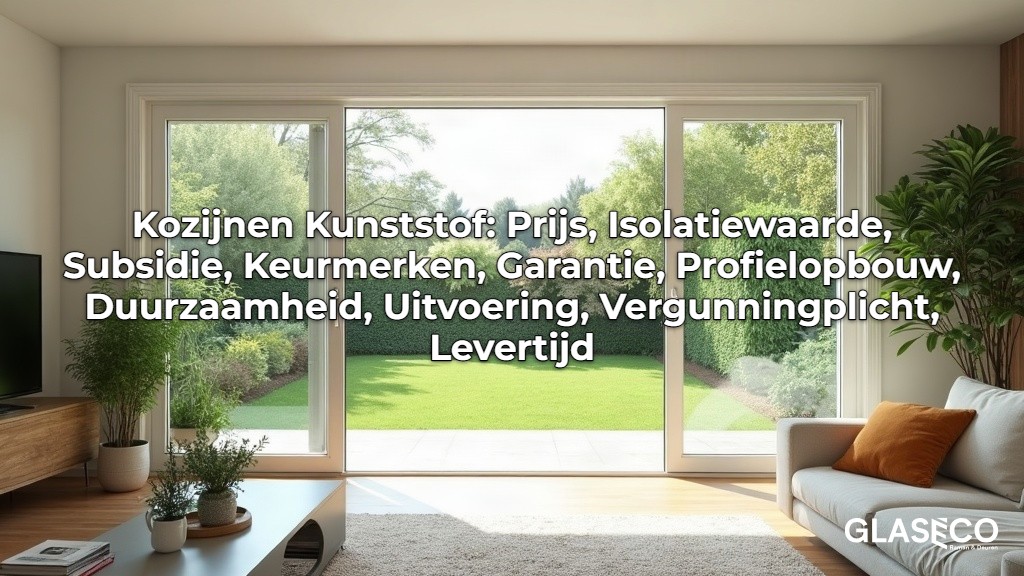Een moderne woonkamer met strakke kozijnen kunststof die zorgen voor een lichte en volledig gerenoveerde uitstraling on a page about Kozijnen Kunststof: Prijs, Isolatiewaarde, Subsidie, Keurmerken, Garantie, Profielopbouw, Duurzaamheid, Uitvoering, Vergunningplicht, Levertijd