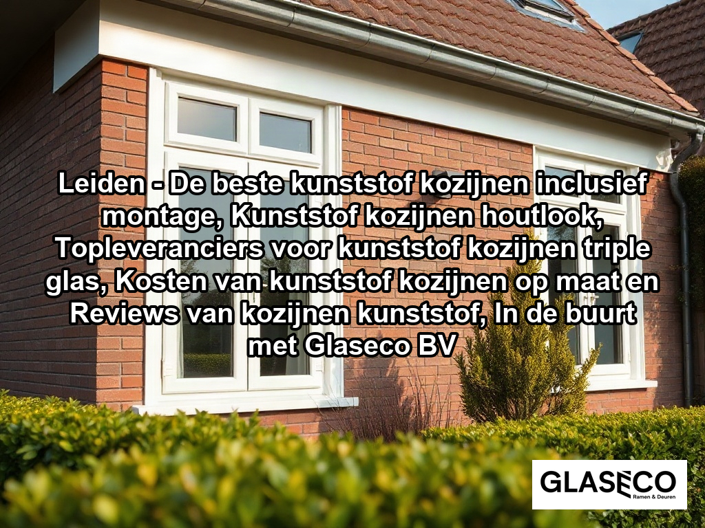 A high-quality, eye-level photograph of a clean, modern Dutch suburban house exterior featuring newly installed, high-quality white PVC window frames with crisp glass panes and tilt-and-turn functionality. The house is surrounded by a typical manicured garden with a small hedge and a local Dutch tree, captured in soft, natural late-afternoon daylight that highlights the professional finish and insulation quality of the frames.